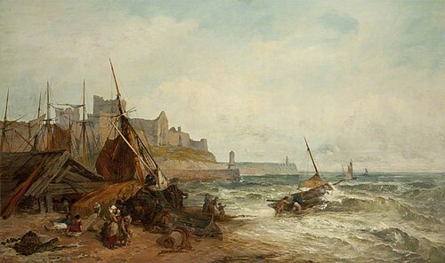 Peel Castle and Shore, 1872, Henry Holding