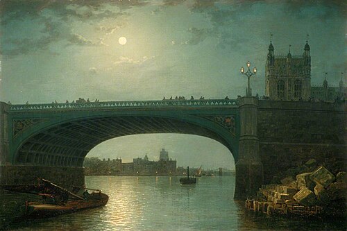 Westminster Bridge by Moonlight, 1862, Henry Pether