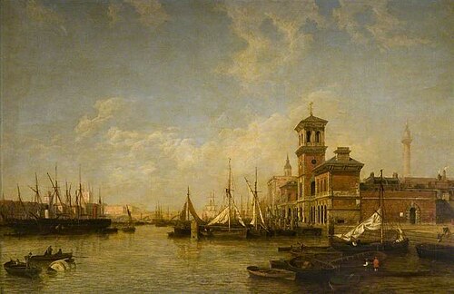View of the Thames, Pool of London, from Billingsgate to London Bridge, 1862, Henry Pether