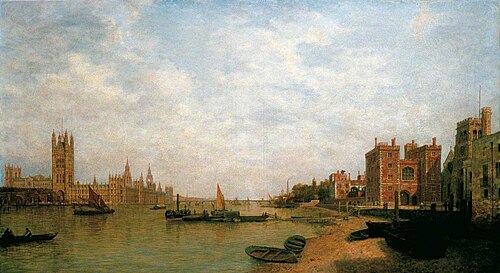 Westminster from Lambeth, 1862, Henry Pether