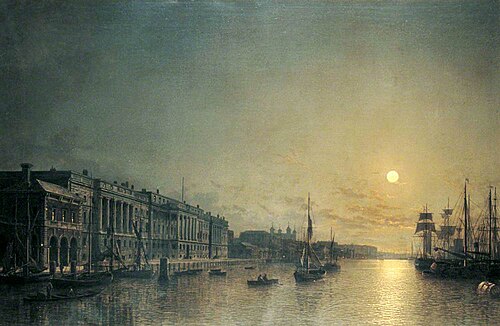 The Custom House and Pool of London by Moonlight, , Henry Pether