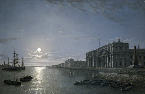 The Thames and Greenwich Hospital by Moonlight, 1859, Henry Pether