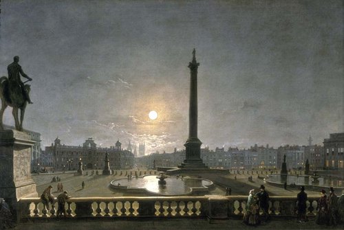 Trafalgar Square, by Moonlight, 1865, Henry Pether