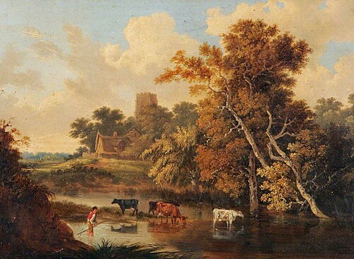 Cows in a Woodland Pool, , John Burney Ladbrooke