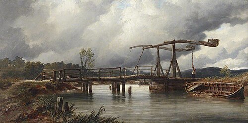 A Swing Bridge on the River Ouse, 1841, Thomas Lound