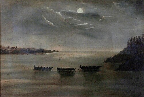 Boats of HMS 'Devastation' in Search of Indians, Nootka Sound, Vancouver Island, 1864, William Joy