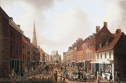 East Street Market, Chichester, West Sussex, 1813, Joseph Francis Gilbert
