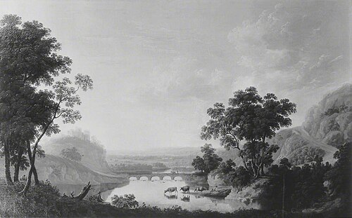Landscape with River and Ruined Castle, 1825, Joseph Francis Gilbert