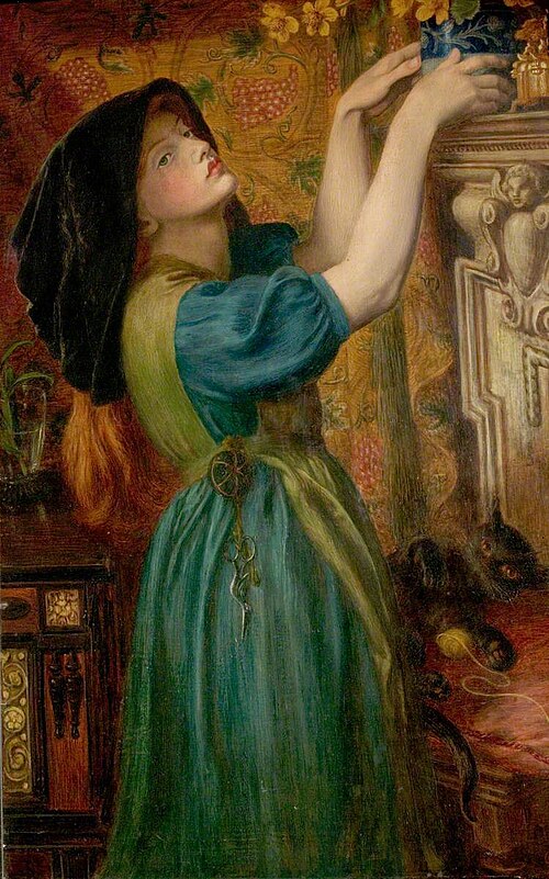Marigolds (The Bower Maiden, Fleur-de-Marie), 1874, Dante Gabriel Rossetti