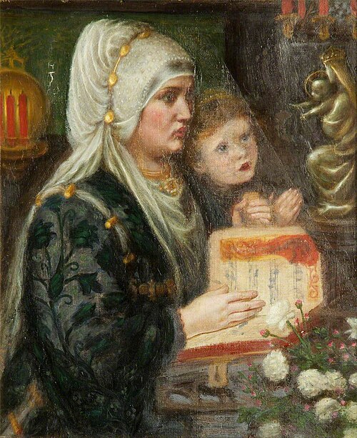 The Two Mothers, 1857, Dante Gabriel Rossetti