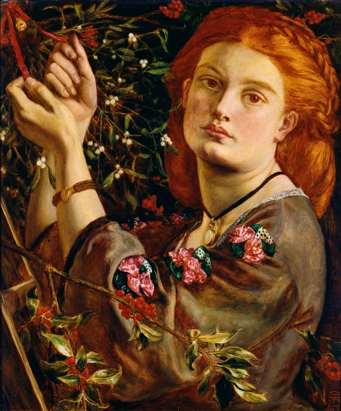 Hanging the Mistletoe, 1860, Dante Gabriel Rossetti