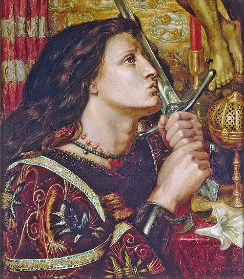 Joan of Arc Kissing the Sword of Deliverance, 1863, Dante Gabriel Rossetti