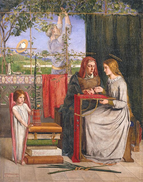 The Girlhood of Mary Virgin, 1849, Dante Gabriel Rossetti