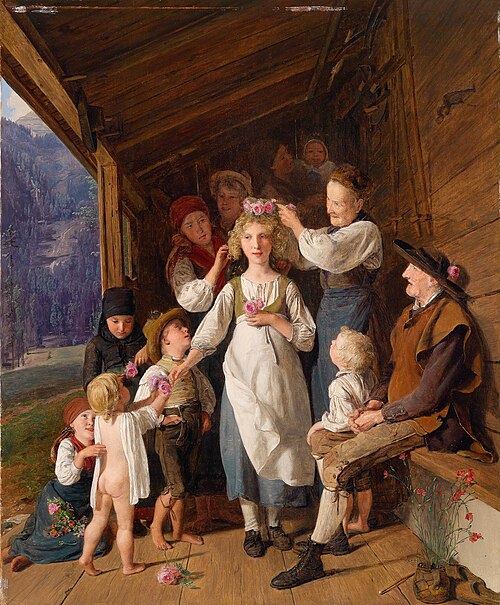 The bridesmaid / Wreath-Bearing Virgin, 1843, Ferdinand Georg Waldmüller