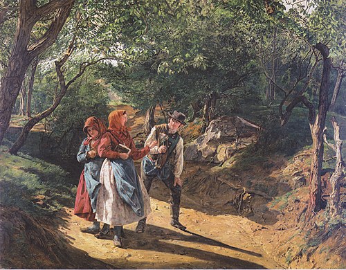 Meeting in the woods, 1863, Ferdinand Georg Waldmüller