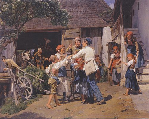 Homecoming into the fathers house, 1855, Ferdinand Georg Waldmüller
