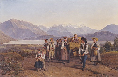 Homecoming from the harvest (On Lake Zug), 1944, Ferdinand Georg Waldmüller