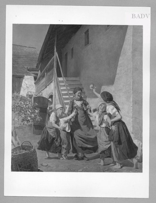 "Welcome of the grandmother", 1860, Ferdinand Georg Waldmüller