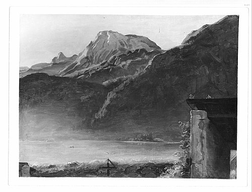 The lake of Hallstadt, 1830, Ferdinand Georg Waldmüller