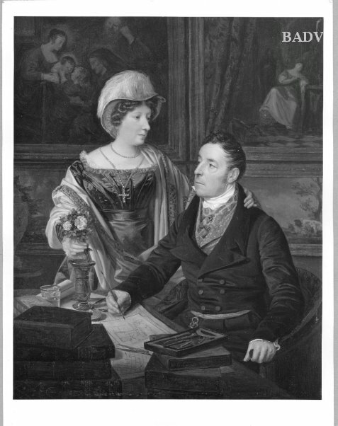 Portrait of a Cartographer with his Wife, 1824, Ferdinand Georg Waldmüller