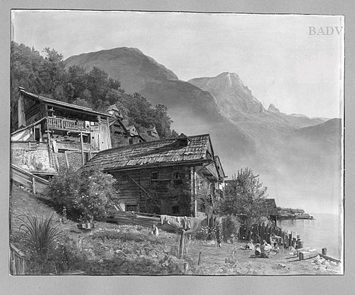 mountain-lake (lake of Hallstadt ?), 1848, Ferdinand Georg Waldmüller