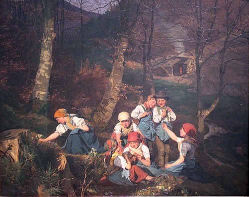 Children in the forest, 1858, Ferdinand Georg Waldmüller