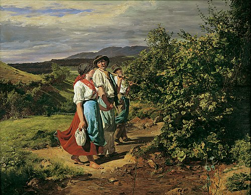 Heimkehr von der Arbeit (Die Liebenden am Scheideweg), 1861, Ferdinand Georg Waldmüller