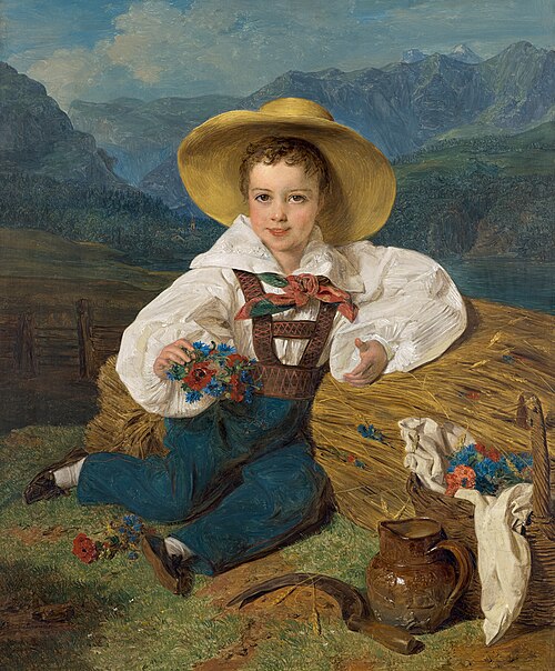 Graf Demetrius Apraxin als Kind vor einer Berglandschaft, 1832, Ferdinand Georg Waldmüller
