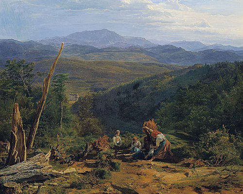 Wienerwaldlandschaft mit Schloss Wildegg, 1855, Ferdinand Georg Waldmüller