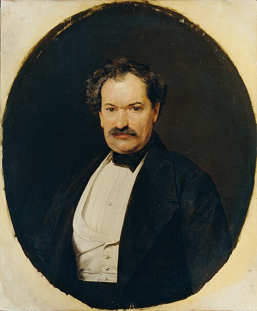 Gentleman in black skirt with white vest, 1841, Ferdinand Georg Waldmüller