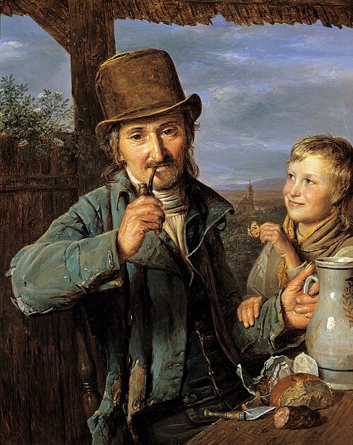 Taglöhner mit seinem Sohn, 1823, Ferdinand Georg Waldmüller