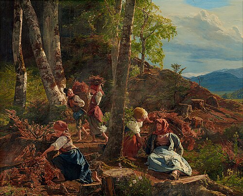 Brushwood collectors in the Wienerwald, 1855, Ferdinand Georg Waldmüller