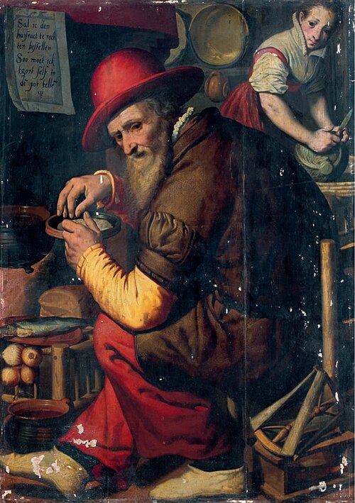 De gortenteller, Le Compteur de grains d'orge, 1603, Pieter Pietersz l'Ancien