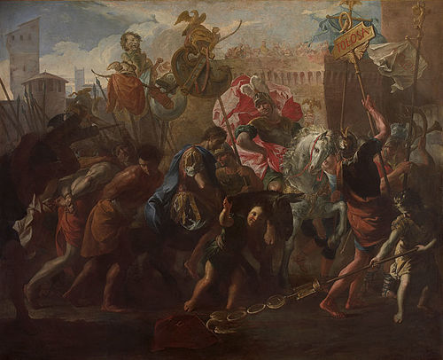 Le Roi Théodoric Ier mène le Comte Litorius captif, 1706, Antoine Rivalz