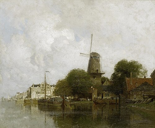 View of the river Amstel, Amsterdam, , Johannes Christiaan Karel Klin