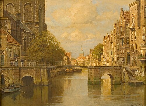 De voorstraathaven bij de Grote Kerk te Dordrecht, , Johannes Christiaan Karel Klin