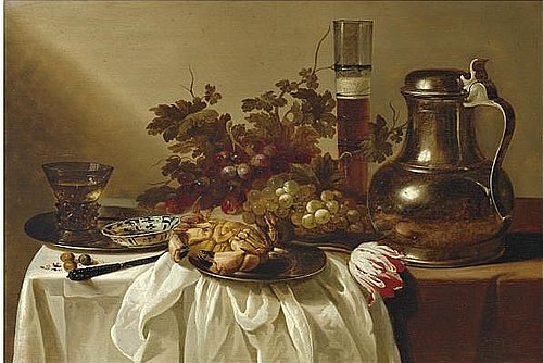 Laid table with tulip, , Cornelis Kruys