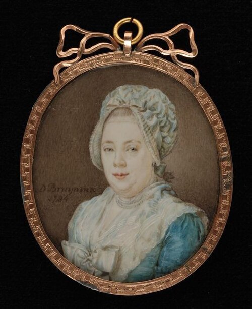 Portretminiatuur van Amelia Maria Edle Goll van Franckenstein-Diepen, 1784, Daniel Bruyninx