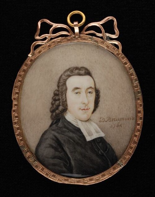 Portretminiatuur van dominee Daniël van Diepen, 1784, Daniel Bruyninx