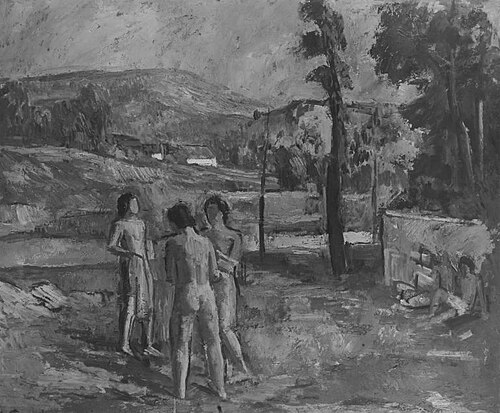 Skizze zu Badenden, 1910, Lothar Bechstein
