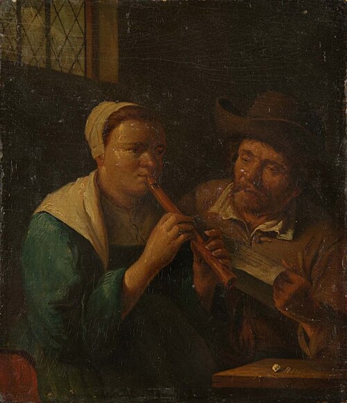 La Leçon de flûte, 1664, Gillis van Tilborch