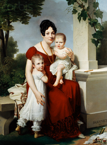 Mme. H and Her Children, 1815, Louis-André-Gabriel Bouchet