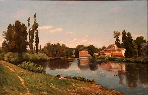 Paysage, bord de rivière, , Louis-Alexandre Cabié