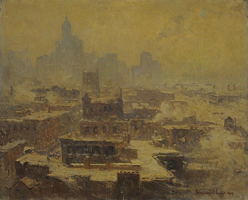 Tormenta de nieve en Nueva York, 1909, Colin Campbell Cooper