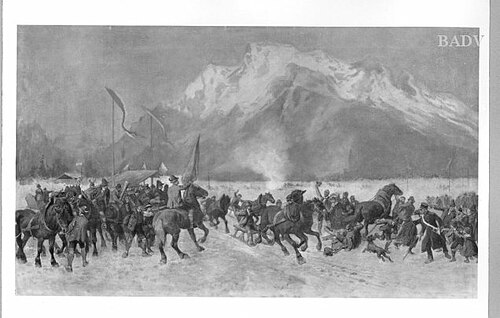 Schlittenrennen im Gebirge (Eibsee), 1861, Louis Braun