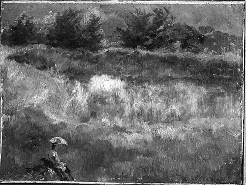 Landschaft mit Gewässer und einer Figur, 1877, Louis Eysen