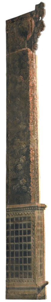 Kuliss till "Trägård till Christina", 10 delar: Kuliss för högra delen av scenen, del av häck, 1785, Louis-Jean Desprez