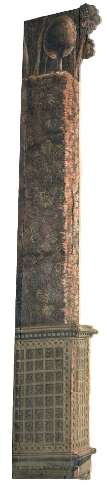 Kuliss till "Trägård till Christina", 10 delar: Kuliss för högra delen av scenen, del av häck, 1785, Louis-Jean Desprez