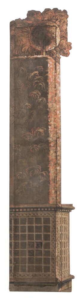 Kuliss till "Trägård till Christina", 10 delar: Kuliss för högra delen av scenen, del av häck, 1785, Louis-Jean Desprez