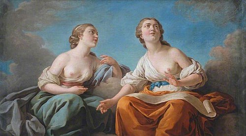 Two Muses, Allegory of the Five Senses, 1763, Louis Jean François Lagrenée